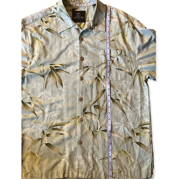 Mens Vintage Jamaica Jaxx Bamboo Allover Print Silk Hawaiian Camp Shirt - Picture 5 of 5